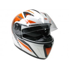 CASCO INTEGRALE STAGE6 MKII RACING, BIANCO / ARANCIONE, TAGLIA S